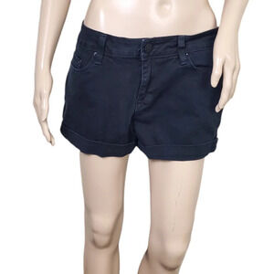 BDG Urban Outfitters Womens Shortie Shorts Denim Cuffed Stretch Black